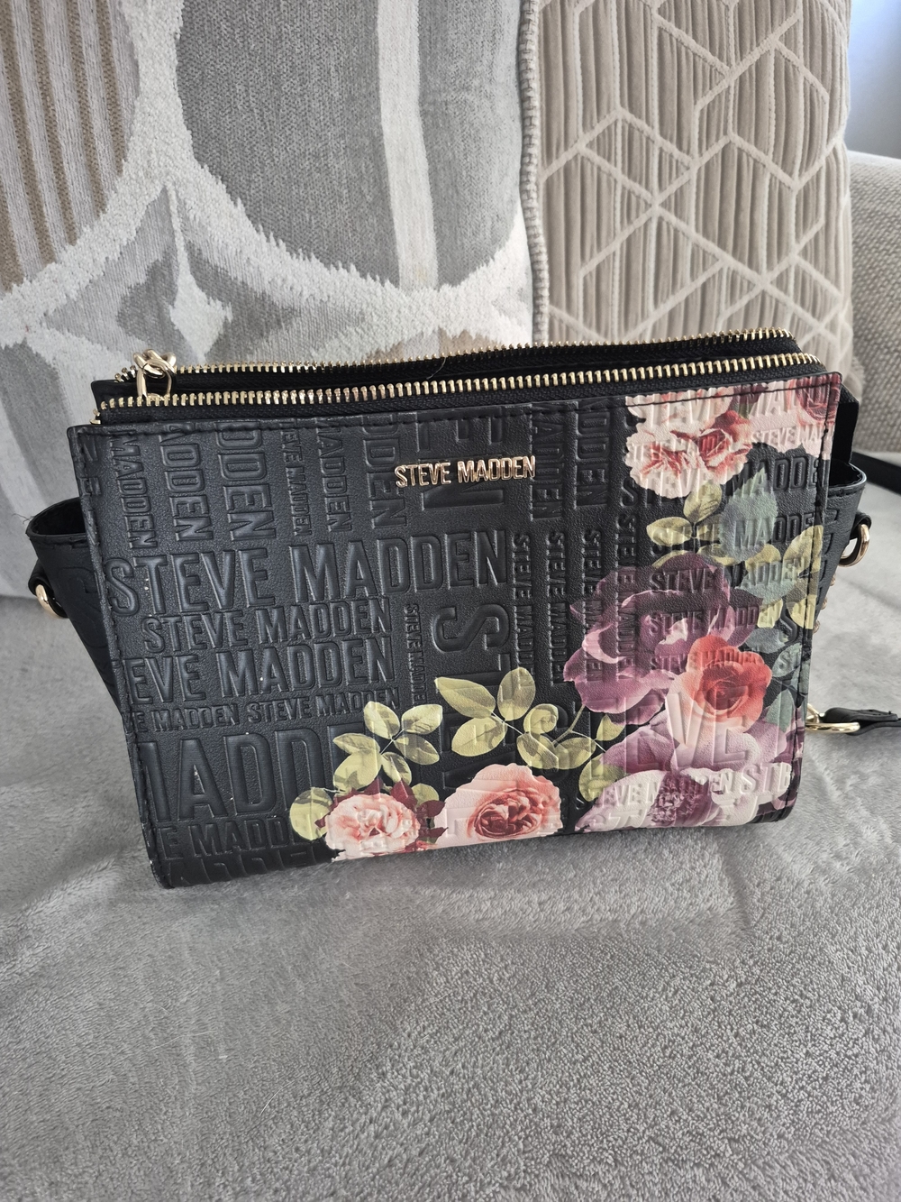 Steve Madden Black Floral Crossbody Bag
